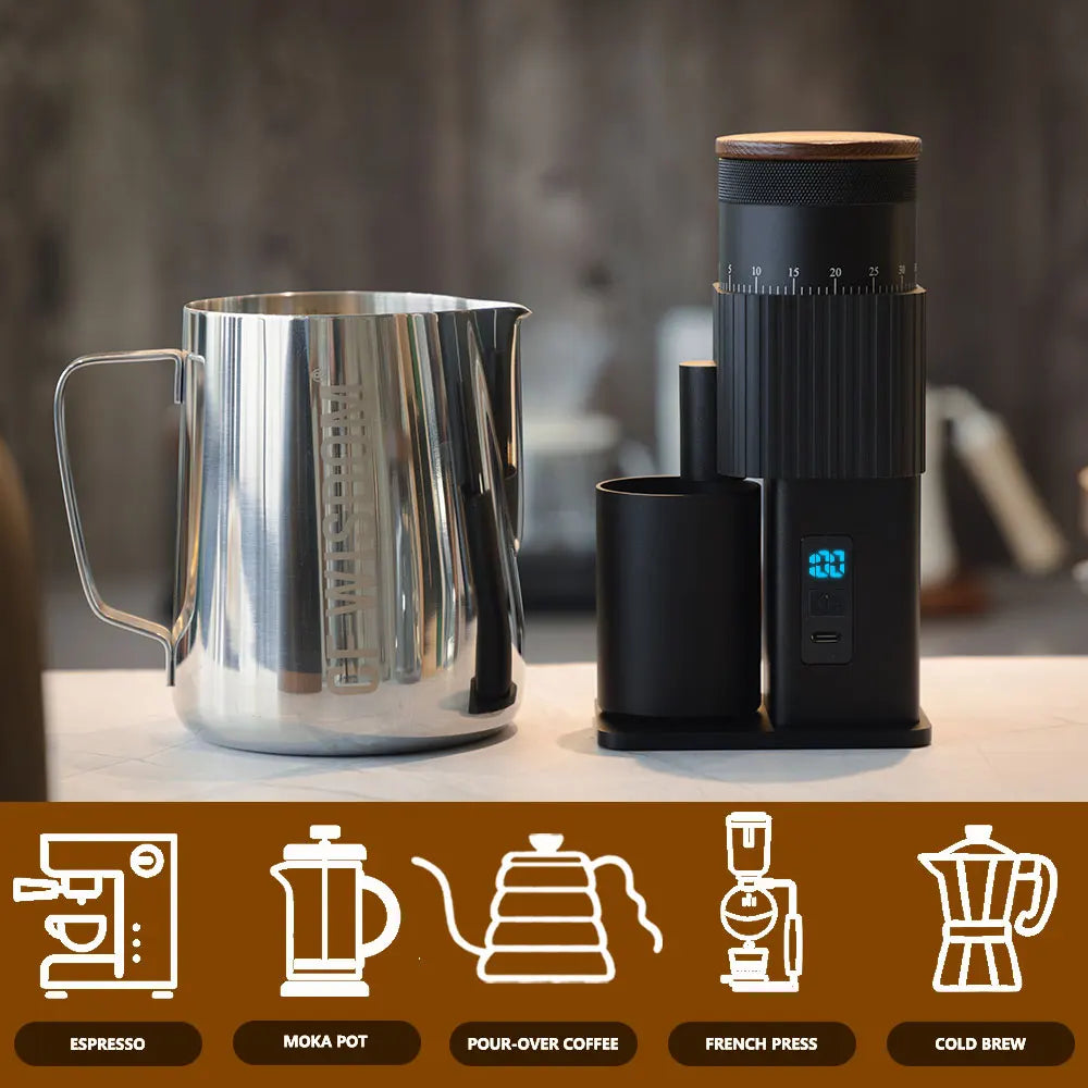 Coffee Grinder Electric Coffee Grinder Coffee Bean Grinder USB Rechargeable Burr Mill for Espresso, Christmas Birthday Gift
